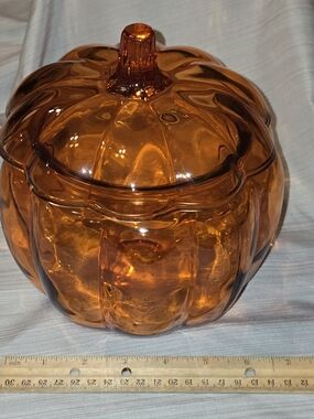 Anchor Hocking Pumpkin Jar is a Vtg Piece 1980s, Designed for Candy/Cookies EUC
